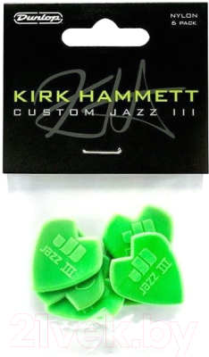 Набор медиаторов Dunlop Manufacturing Kirk Hammett Nylon Jazz III 47PKH3N (6шт)