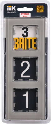Рамка для выключателя IEK Brite BR-M32-G-K30 (дымчатый)