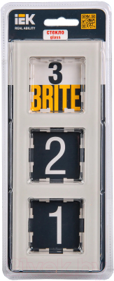 Рамка для выключателя IEK Brite BR-M32-G-K10 (ванильный)
