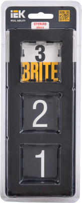 Рамка для выключателя IEK Brite BR-M32-G-K02 (черный)