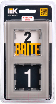 Рамка для выключателя IEK Brite BR-M22-G-K30 (дымчатый)