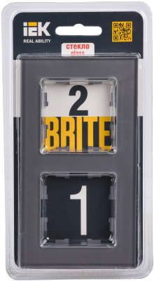 Рамка для выключателя IEK Brite BR-M22-G-K03 (серый)