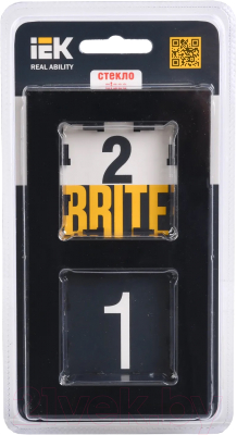 Рамка для выключателя IEK Brite BR-M22-G-K02 (черный)