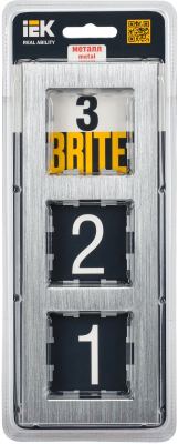 Рамка для выключателя IEK Brite BR-M32-M-K47 (алюминий)