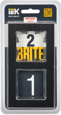 Рамка для выключателя IEK Brite BR-M22-M-K02 (черный)
