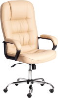 Кресло офисное Tetchair СН9944 кожзам/хром (бежевый) - 