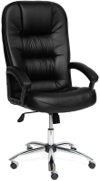 Кресло офисное Tetchair Сн9944 (хром/кожзам черный) - 