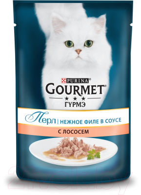 Влажный корм для кошек Гурмэ Perle Мини-филе с лососем в подливе (85г)