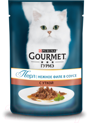 Влажный корм для кошек Гурмэ Perle Мини-филе с уткой в подливе (85г)