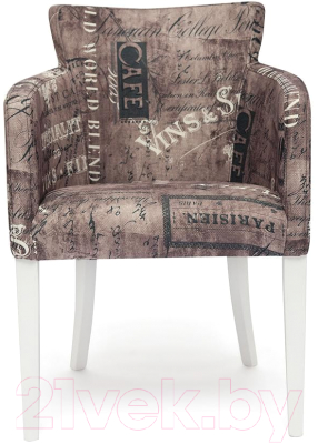Кресло мягкое Tetchair Knez ткань (коричневый/белый)