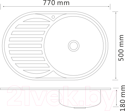 Мойка кухонная РМС MG8-7750OVR