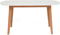 Обеденный стол Tetchair Bosco раскладной (белый/натуральный бук) - 
