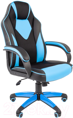 Кресло геймерское Chairman Game 17 (экопремиум, черный/голубой)