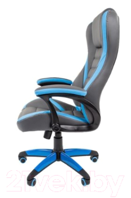 Кресло геймерское Chairman Game 22 (экопремиум, серый/голубой)