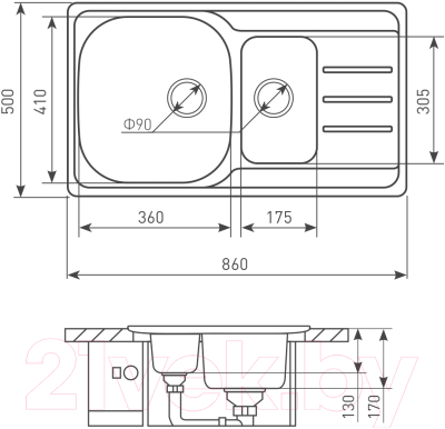 Мойка кухонная Zigmund & Shtain Rechteck 860D.8 (Linen)