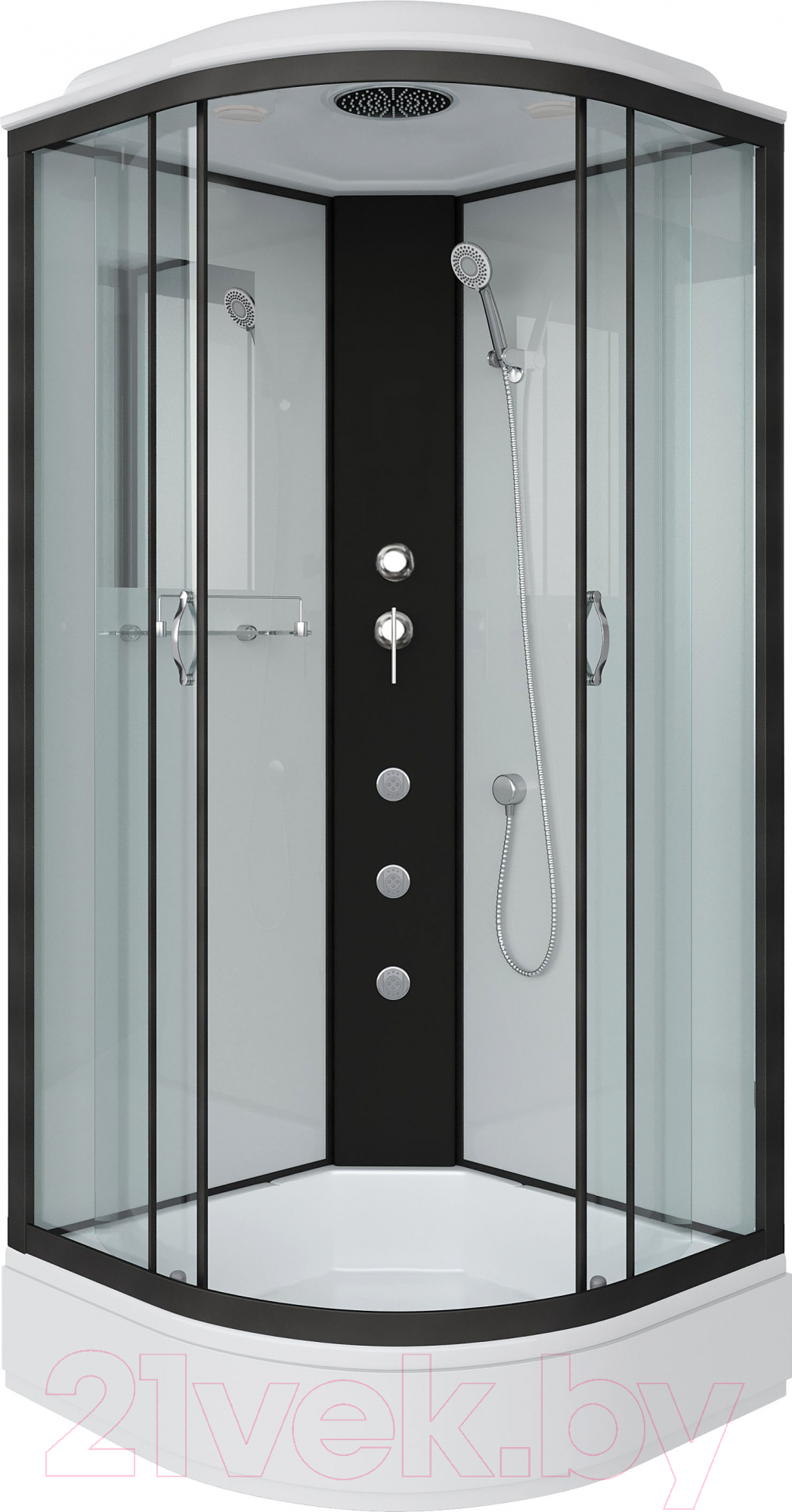 Душевая кабина Niagara NG-6702-14G 100x100x215 (прозрачное стекло/черный)