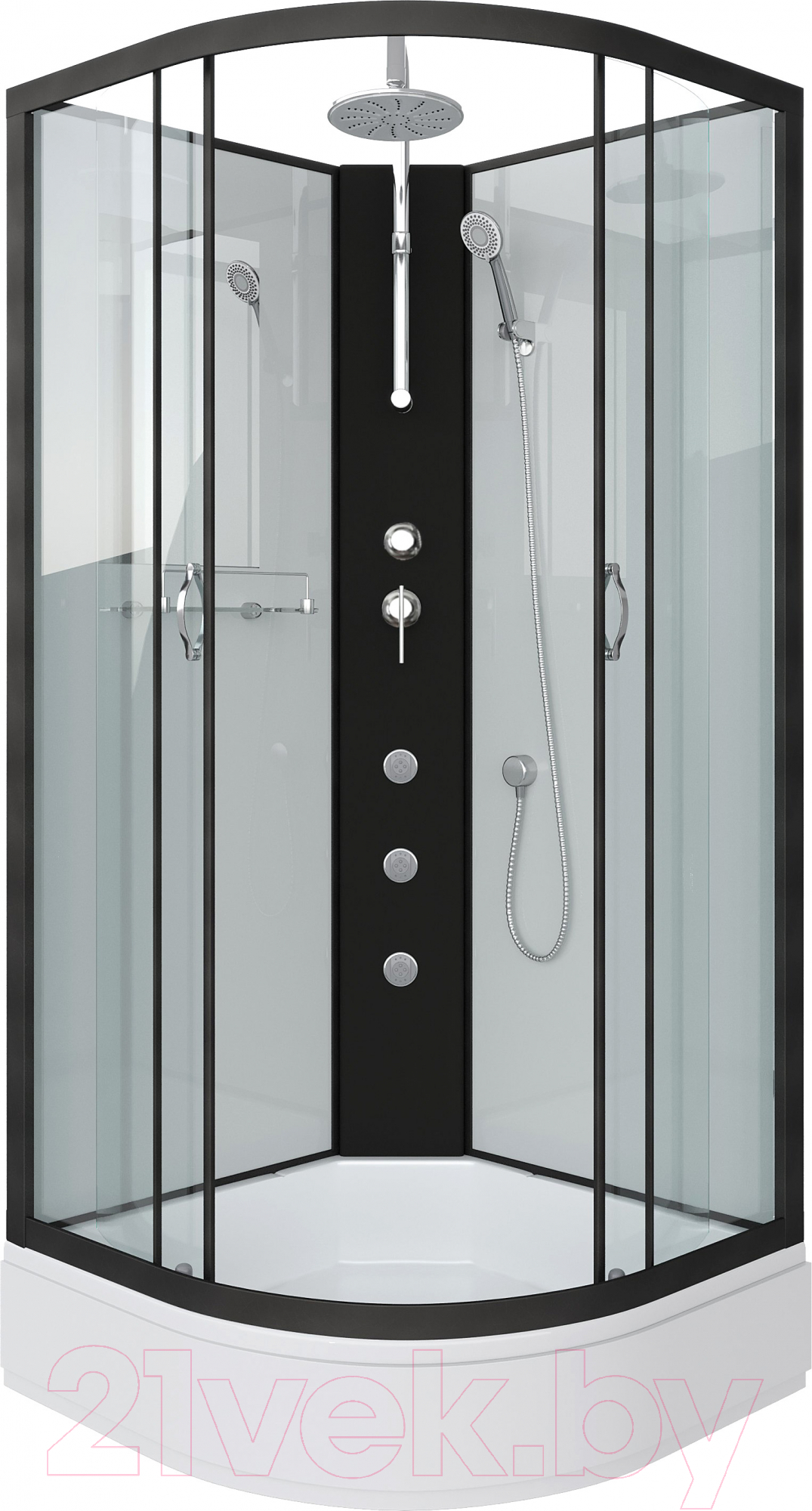 Душевая кабина Niagara NG-6703-14BKTG 80x80x210 (прозрачное стекло/черный)