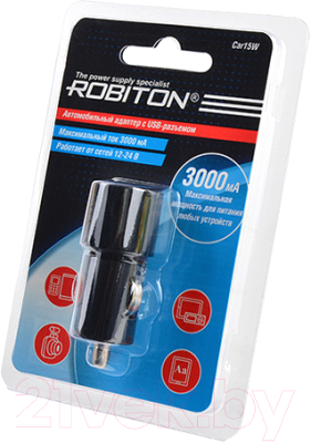 Адаптер питания автомобильный Robiton Car15W / БЛ14621