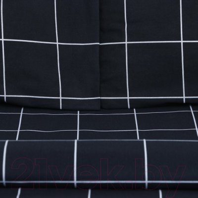 Комплект постельного белья Этель Клетка / 9355712 (черный)
