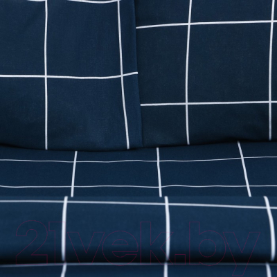 Комплект постельного белья Этель Клетка / 9355729 (синий)
