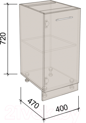 Шкаф-стол кухонный Артём-Мебель 400мм СН-114.02 (ДСП бетон спаркс)