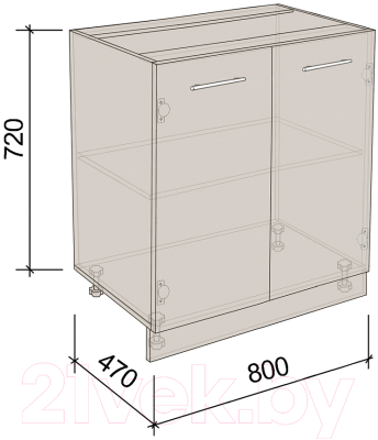 Шкаф-стол кухонный Артём-Мебель 800мм СН-114.05 (ДСП бетон спаркс)