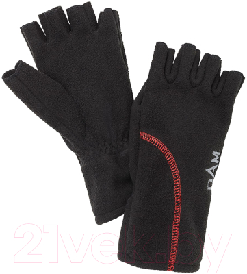 Перчатки для охоты и рыбалки DAM Windproof Half Finger / 76512 (L, черный)