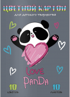 

Набор цветного картона Феникс+, Панда и сердечко / 57181