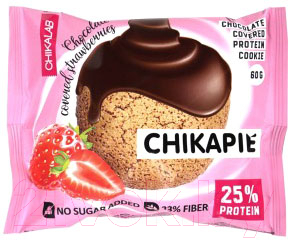 Протеиновое печенье Chikalab Клубника в шоколаде (9х60г)