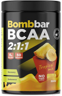 Аминокислоты BCAA Bombbar Тропический микс (300г)