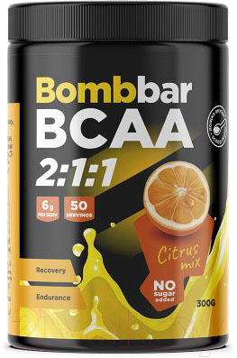 Аминокислоты BCAA Bombbar Цитрусовый микс (300г)