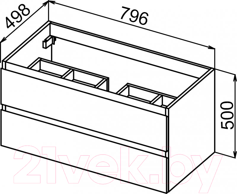 Тумба под умывальник Cezares MOLVENO-80-2C-SO-LB