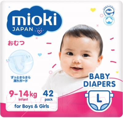 Подгузники детские Mioki L 9-14кг (42шт)