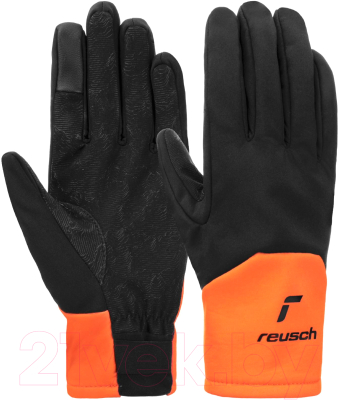 Перчатки лыжные Reusch Vertical Touch-Tec / 6207140-7783 (р-р 7, Black/Shocking Orange)
