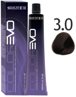 Крем-краска для волос Selective Professional Colorevo 3.0 / 84003 (100мл, темный каштановый) - 