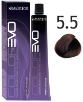 Крем-краска для волос Selective Professional Colorevo 5.5 / 84055 (100мл, светло-каштановый махагоновый) - 