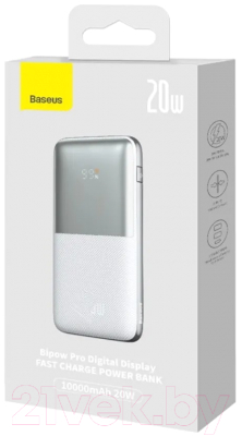 Портативное зарядное устройство Baseus Bipow Pro Digital Display 10000mAh / PPBD040202 (белый)