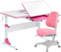 Парта+стул Anatomica Study-100 Armata (белый/розовый/розовый) - 
