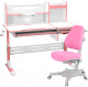 Миниатюра изображения товара Парта+стул Anatomica Genius Armata с надст., ящ. и подст. для книг (белый/розовый/розовый)