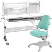 

Парта+стул Anatomica, Genius Armata с надстройкой, ящиком и подставкой для книг