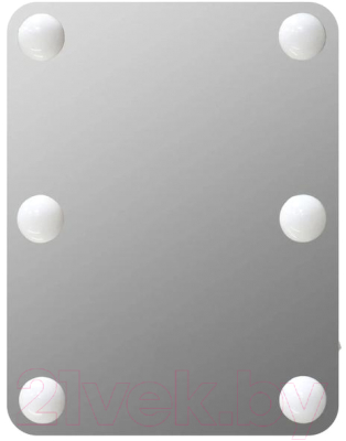 Зеркало косметическое Континент Гримерное 6 ламп 33х43 (белый)