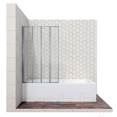 Стеклянная шторка для ванны Ambassador Bath Screens 120x140 / 16041112