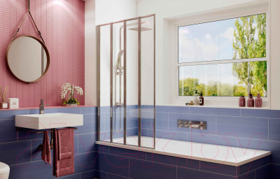 Стеклянная шторка для ванны Ambassador Bath Screens 120x140 / 16041112