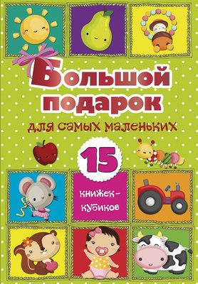 

Набор развивающих книг, Большой подарок для самых маленьких. 15 книжек-кубиков!