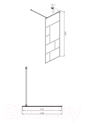 Душевая стенка Ambassador Walk-In 120x200 / 15031215