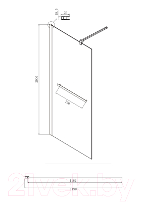 Душевая стенка Ambassador Walk-In 120x200 / 15031233