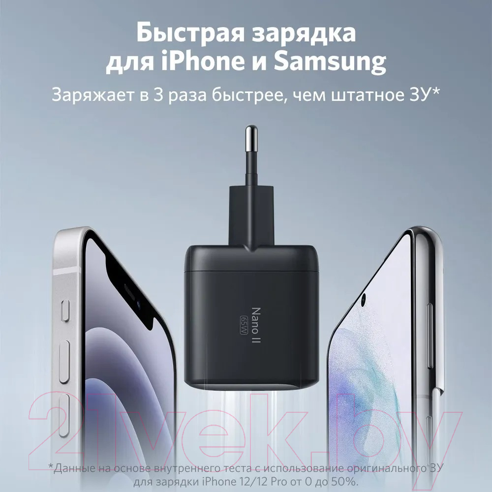 Адаптер питания сетевой Anker PowerPort Nano II A2663 / ANK-A2663G11-BK