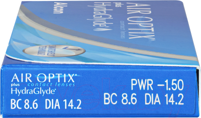 Комплект контактных линз Air Optix Plus Hydraglyde Sph-0.5 R8.6 D14.2 (3шт)