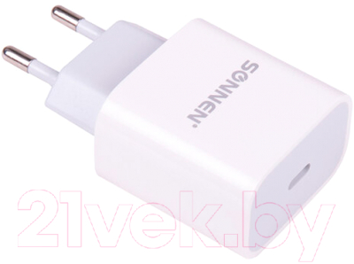 Изображение товара Адаптер питания сетевой Sonnen Type-C / 455507 (белый)