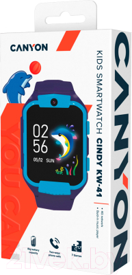 Умные часы детские Canyon Cindy KW-41 / CNE-KW41BL (синий/голубой)